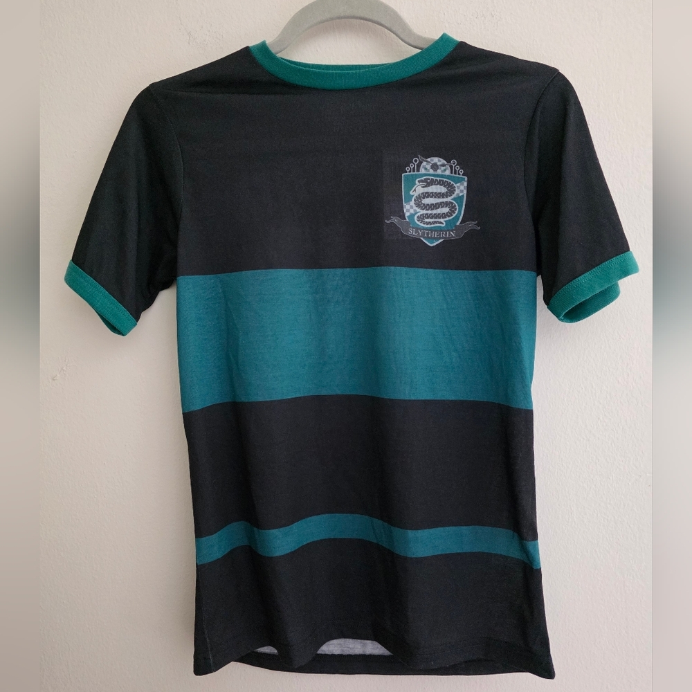 Kids Short Sleeve Striped Tee - Black and Green